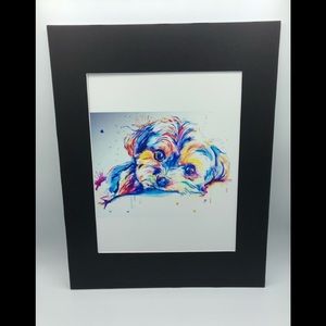 Colorful Maltese Pup Art Print 11x14 inch